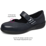 Womens Wide Fit Touch Strap Flat Shoes - Gull 2V