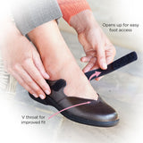 Womens Wide Fit Touch Strap Flat Shoes - Gull 2V