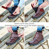 HITCHIN 2V - Womens Wide Fit Touch Fastening Wedge Heel Boots by DB Shoes