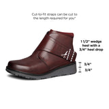 HITCHIN 2V - Womens Wide Fit Touch Fastening Wedge Heel Boots by DB Shoes