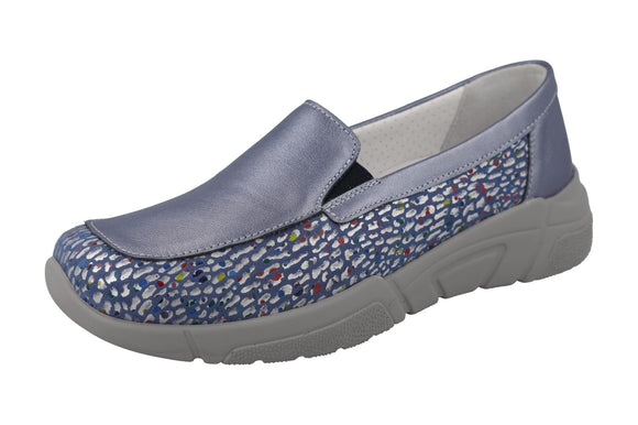 Beetle 2V - Womens Wide Fit Stretch Panel Casual Loafer Shoes by DB Shoes