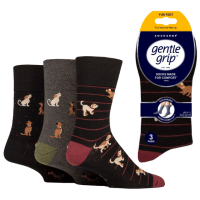 MENS GENTLE GRIP SOCKS - 3 PACK