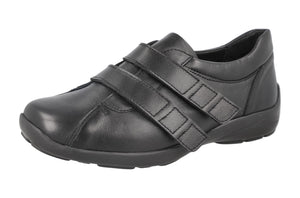 Bullfinch 6V - Womens Wide Fit Touch Strap Easy Access Flat Shoes by DB Shoes