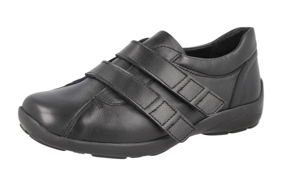 Bullfinch 6V - Womens Wide Fit Touch Strap Easy Access Flat Shoes by DB Shoes