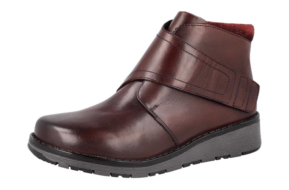 HITCHIN 2V - Womens Wide Fit Touch Fastening Wedge Heel Boots by DB Shoes
