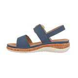 Oskana - Ladies Cushioned Low Wedge Touch & Close Strap Lightweight Sandals by Jo & Joe
