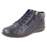 PIPIT 2V - Womens Wide Fit Lace Zip Fastening Ankle Boots by DB Shoes