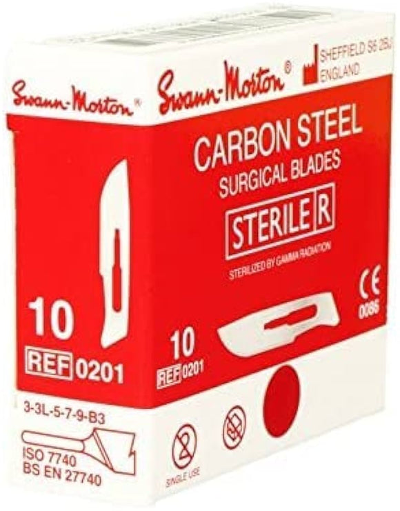 Copy of Swann Morton No 10 Sterile Carbon Steel Surgical Blades 0201 (Pack of 100)