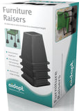 Aidapt 150mm (6") Bed, Chair and Furniture Raisers Set of 4 Extra Wide Base